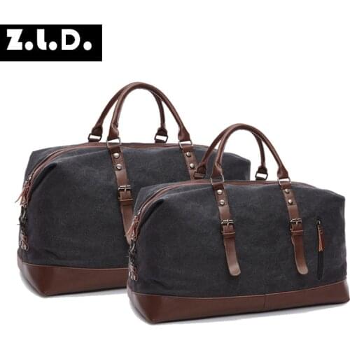 Z.L.D. High Quality Canvas Travel Bag Large Capacity Handbag Shoulder Bag Military Duffle Bag Weekend Mountaineering Travel Bag