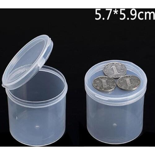 1pc small round plastic box transparent PP plastic container storage box for Screws jewelry coins earphone electric wires