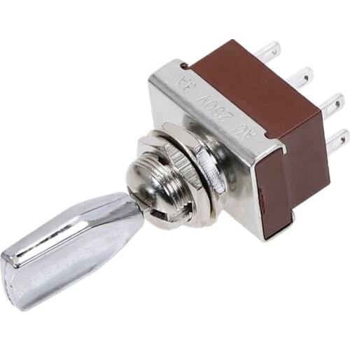 1pcs KN3-203 Toggle Switch 3 Positions Rocker ON-OFF-ON 6pins DPDT 3A/250V Handle Switch