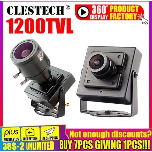 11.11Metal Mini Hd 1/3cmos Real 1200TVL Cctv MINI Camera 3.6mm LENS Security Surveillance Color INdoor Home Video have Bracket