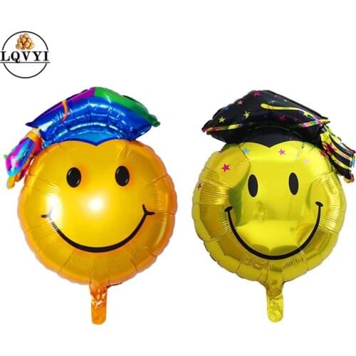2pcs Smiley Doctor Congratulation Party Foil Helium Balloons Good Luck Students Congrats Decor Supplies Graduated Doctoral