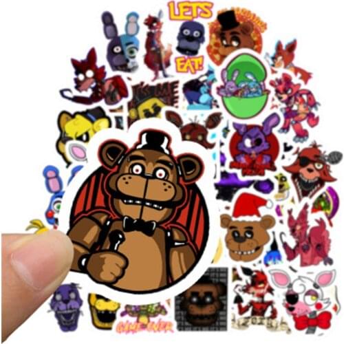 50 Pieces / FNAF stickers Freddys Five Nights Dream Freddy Capone Happy Hour Sly Waterproof Sticker Toy Midnight Harem