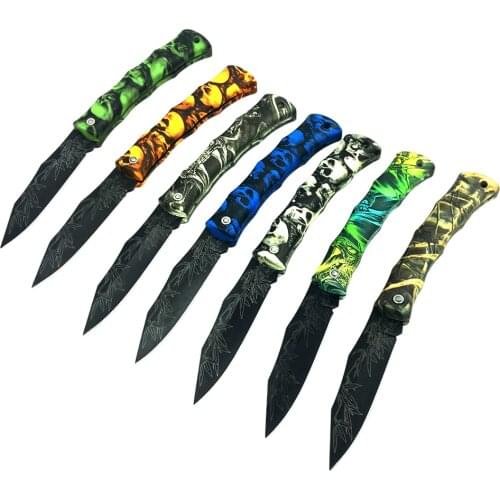 8 Colors Colorful Folding Knife pocket Plastic Handle Fruit Knife Stainless Steel Blade Portable Tool