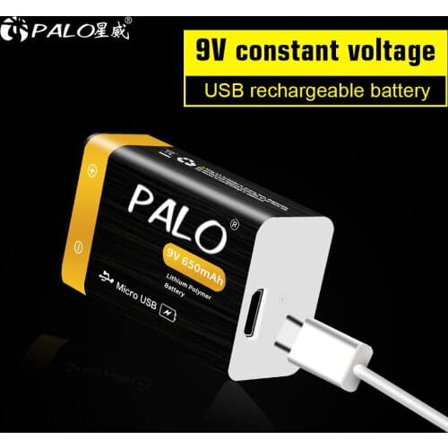 9V battery micro USB 9 Volt li-ion Rechargeable Battery 6F22 9V Li ion Lithium Battery for RC Helicopter Model Microphone Toy