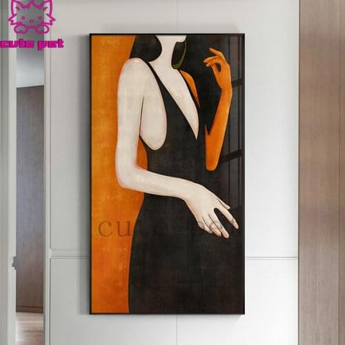 Diy diamond painting Charming Girl with Sexy Dress Wall picture rhinestones embroidery diamond mosaic 5d cross stitch decor