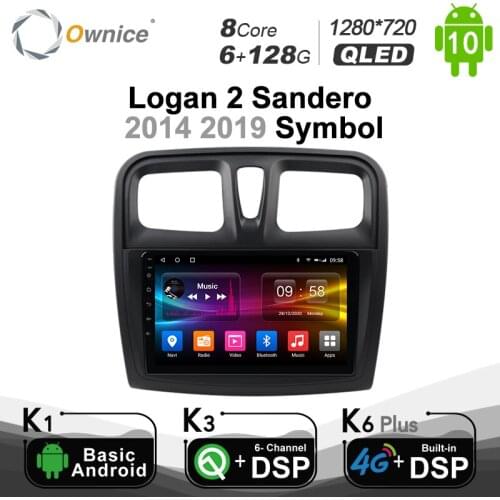 Carplay 6G+128G Android 10.0 Car Multimedia Player GPS For Renault LOGAN II Duster DACIA DOKKER Dacia 4G LTE 1280*720 DSP Radio
