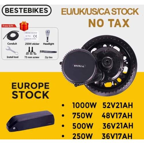 Bafang Motor BBS02B BBS02 750W BBS01B BBS01 250W BBSHD BBS03 1000W Mid Drive Motor Electric Bike Conversion Kit Lithium Battery
