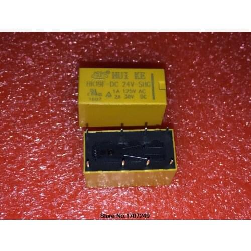 Free Shipping 100% new original relay 100pcs/lot HUIKE Signal relay HK19F-DC24V-SHG HK19F DC 24V SHG 1A 125VAC 2A 30VDC