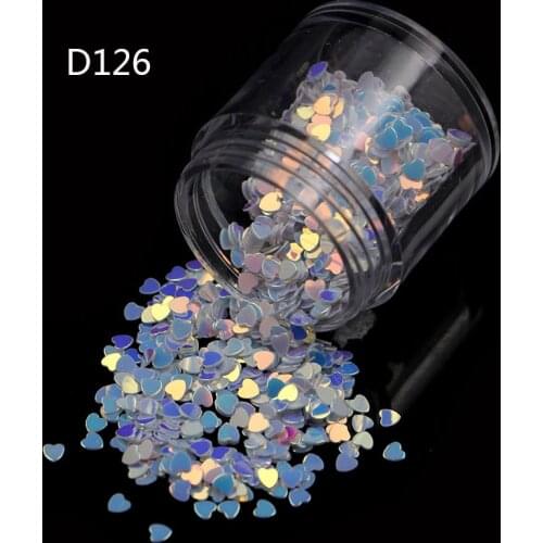 Nail Glitter 1Box 1g AB Color Pink Iridescent Chameleon Ultrathin Flakies Heart Nail Art Sequins Decoration Manicure Paillette
