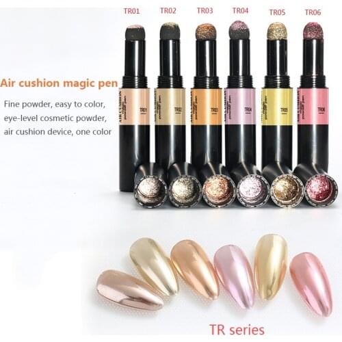 Nail Glitter Magical Mirror Pen For Manicure Sequins Metal Powder nails Glitter Gel polish base coat nail art tools decoration