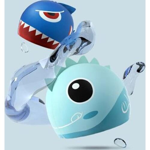 Childrens Cartoon Swimming Cap Silicone Waterproof Comfortable Waterproof Ear Protection Boys And Girls Swimming Equipment