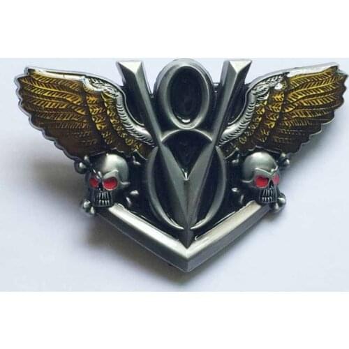 Double Skull Belt Buckle suitable for 4cm wideth belt with continous stock