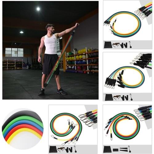 Pull Tubes Yoga Pull Rope 11pcs/set Fitness Resistance Sport Fitness Gum Workout Exercise Bands Gym Sport Rubber Expander Home