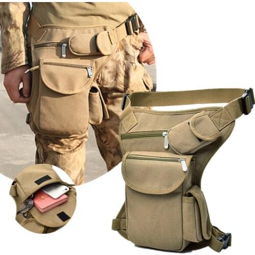 Canvas Men Drop Leg Bag Waist Bag Fanny Pack Belt Hip Bum Military travel Multi-purpose Motorcycle Messenger Shoulder Bags