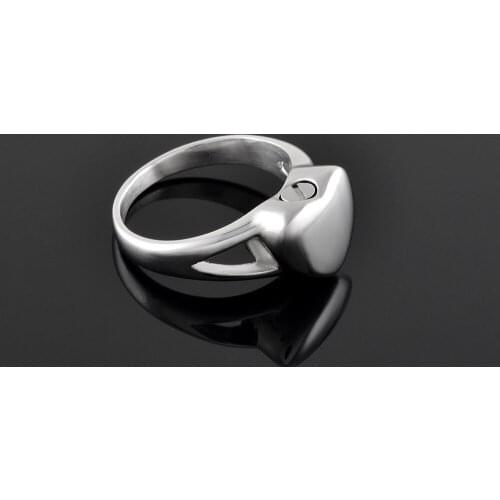 IJZ9016 Heart Urn Charm Ring 316L Stainless Steel Ashes Holder Keepsake Memorial Locket Cremation Ring for Women or Men