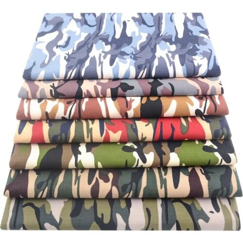 Camouflage Poplin Cotton Cloth Printed Quilt Canvas Fabrics For Bags Sewing Apparel Accessories Dress Needlework Per Meter Yards