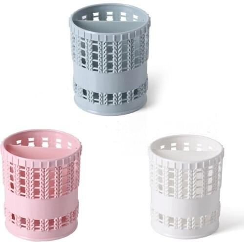 Creative Multi-purpose Table Stationery Holder 2 Compartment Cartoon Basket Pen Holder Containers Student Supplies