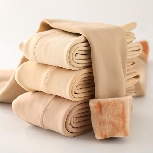 LZYVOO Winter Leggings for Women High Waist Thick Velvet Stretch Leggings Solid Color Warm Casual Leggings