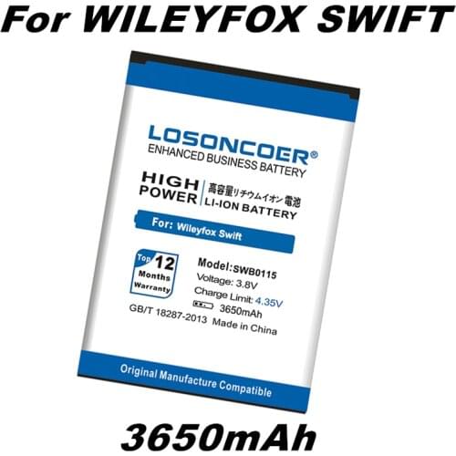 LOSONCOER 3650mAh SWB0115 Good Quality Battery For Wileyfox Swift Replacement Phone Batteries
