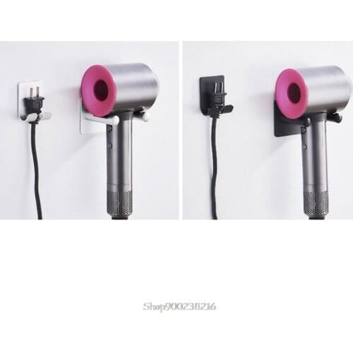 Metal Wall Mount Bracket Waterproof Punch-free Storage Hook Hanger for Hair Dryer Power Cable Holder O01 20 Dropship