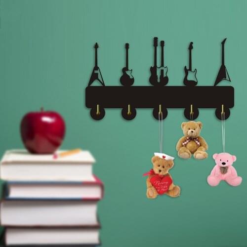 Guitars Wall Door Hook Hanger Music Instrument Housekeeper Home Decor Coat Bag Hat Hooks Key Holder Music Lover Gift