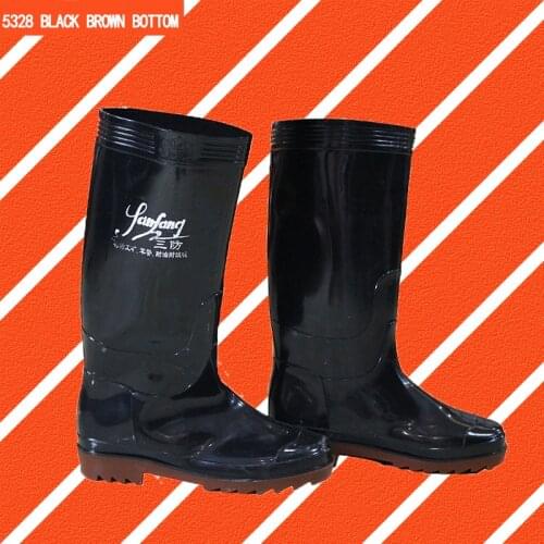 PVC waterproof rain boots safety construction site long rubber shoes non-slip mens outdoor rain boots 5328