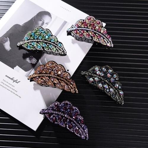 New Style Clip Acrylic Colorful Rhinestone Inlaid Hairpin Exquisite Girl Headdress Hair Claw for Women Fashion Hair Accessories