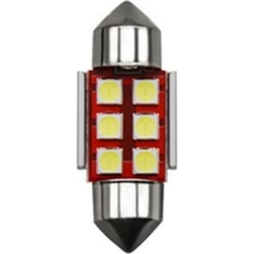 New Vehicle Car LED Double Pointed Reading Light 3030 6SMD 31/36/39/41 Replacement LED Buld Original Universal