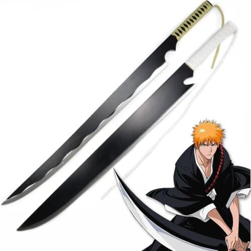 Free Shipping Kurosaki Ichigo Katana Anime Cosplay Knife Blade Weapon Cosplay Props Wooden Sword Exquisite Gift Home Decor