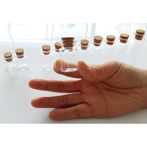 Wholesale 110pcs 6ml small glass vials with cork tops bottles Little empty jars 22*35mm