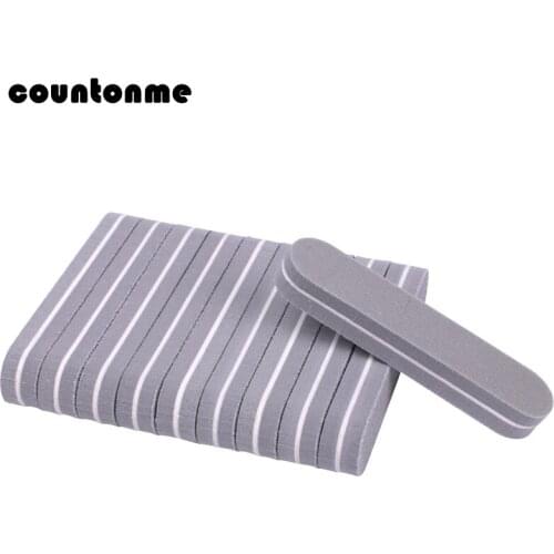 100pcs Mini Nail Buffer Sponge Files 100/180 9*2cm lime a ongle Double-sided Nail File For Manicure Grey Form Nail Buffers