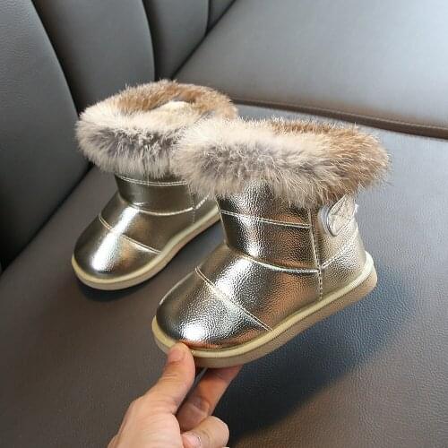 Dropshipping Children Warm Boots Boys Girls Winter Snow Boots with Fur 1-6 Years Kids Snow Boots Children Soft Bottom Shoes