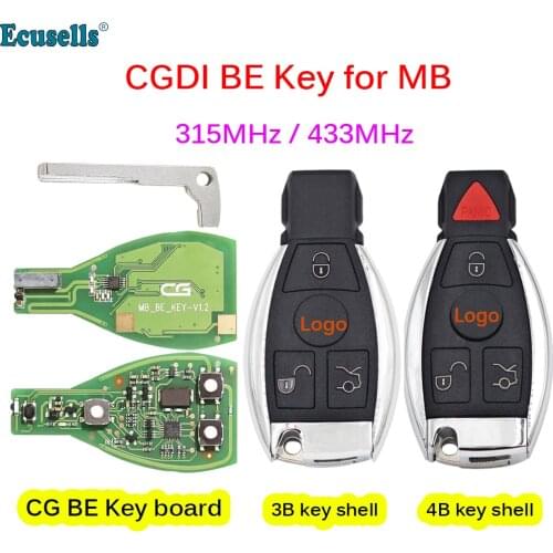 3/4 Buttons Remote Original CGDI MB CG BE Key 315MHZ/433MHZ for Mercedes Benz Support All FBS3 Working with CGDI MB Programmer