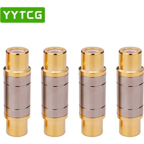 YYTCG RCA connector gold plated straight RCA female jack adapter