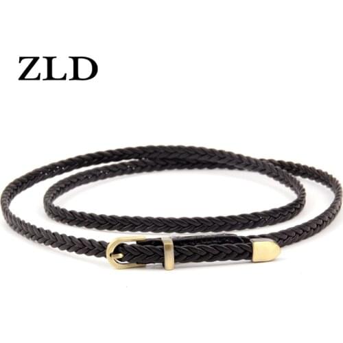 ZLD New classice woven Womens belt vintage pin buckle belts Casual all-match thin Strap sweater shirt decoration ladies belt