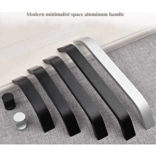 Kitchen Cabinet Knobs and Handles Black Furniture Handle for Cabinet Drawer Pulls Hardware 96mm/128mm/160mm/192mm