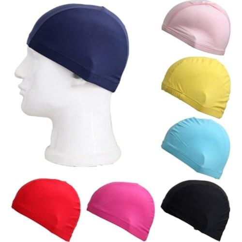 2021 Unisex Men Women Swimming Cap New Elastic Nylon Fabric Protect Ears Long Hair Sports Swim Pool Hat Cap Swimming Accessories