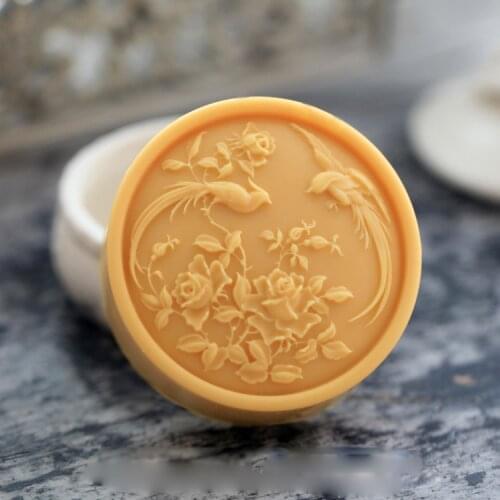 Silicone Mold Soap Model Aroma Stone Molds Food Grade Two Phoenix Bird in The Flowers Moulds Rubber PRZY Eco-friendly 001