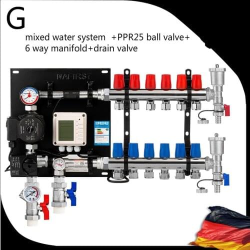 Mixed water system for floor heating temperature control system mixed water temperature calculation with manifold for 1/2 pex