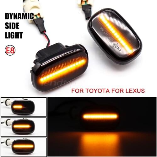 For Toyota Avensis Verso Carina Celina Corolla Camry Caldina Harrier Hilux IPSUM LED Dynamic Side Marker Turn Signal Lights