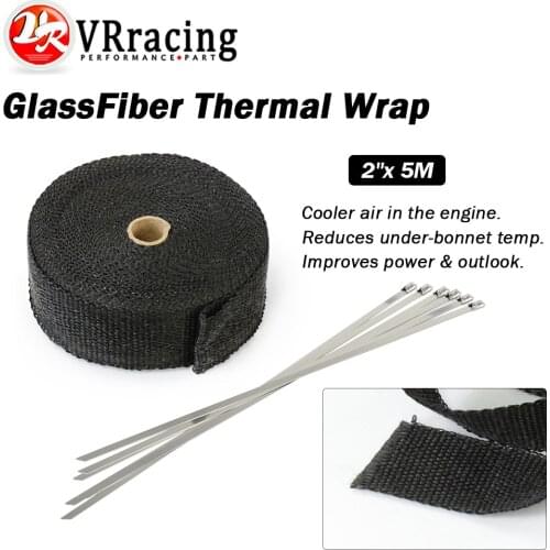 VR - 5M Exhaust Thermal Exhaust Tape Header Heat Wrap Resistant Downpipe For Motorcycle Car Accessories spring