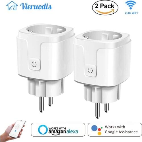 Smart WiFi Plug Remote Voice Control Wireless Socket Outlet Timing Function Compatible with Google Home/Amazon Alexa / IFTTT