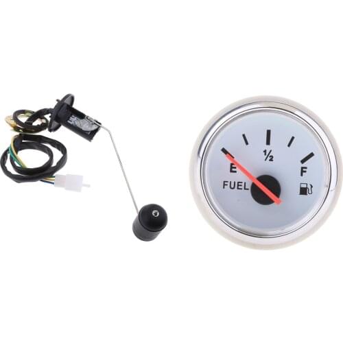 Universal 2' 12V Car Fuel Level Gauge Meter E-1/2-F Pointer + Fuel Sensor jauge de carburant Indicador de nivel de combustible