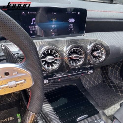 Real Carbon Fiber Interior Center Console Air Vent Cover For Benz A Class W177 V177 A180 A200 A220 A250 A35 A45 AMG Accessories