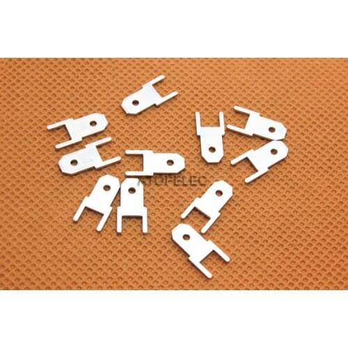 100pcs 4.8mm Male Spade Terminal Connector PCB Mount 0.8mm Thickness