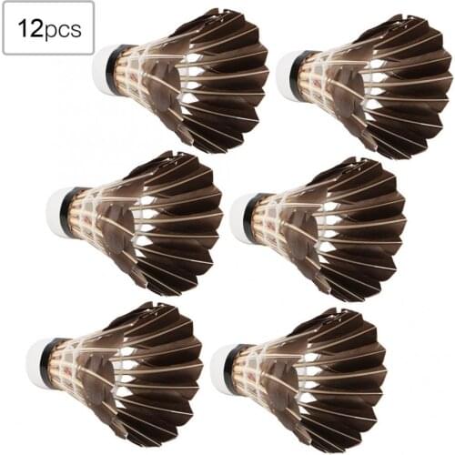 12PCS High Speed Goose Feather Badminton Balls Shuttlecocks Black Goose Feather Badminton Outdoor Indoor Training