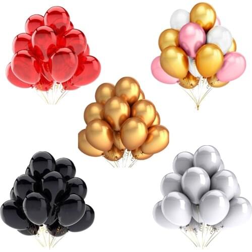 20Pcs Birthday Party Decor Balloons Gold Black Pink Latex Balloon Wedding Anniversary Inflatable Ballon Baby Shower Air Globos