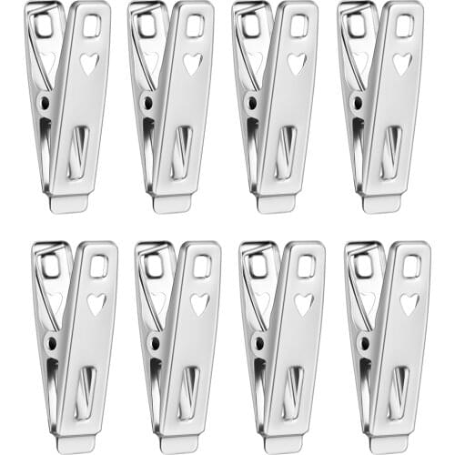 BESTOMZ 40pcs Clothes Pins Metal Antiskid Stainless Steel Windproof Clothes Drying Hanger Clothespins Clothes Clips