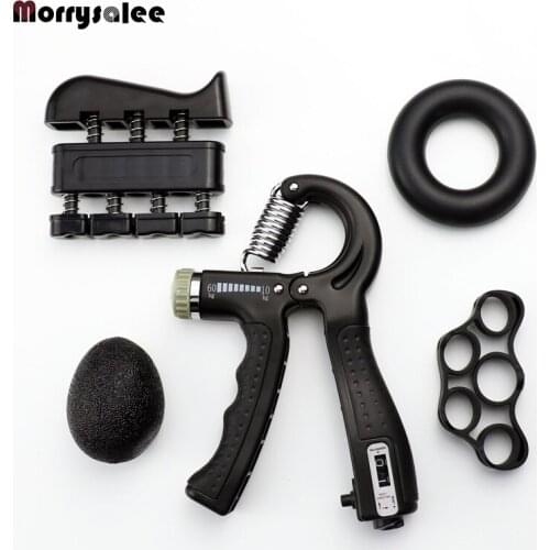 5 sets of Adjustable Hand Grip Sports Strength Countable Exercise Strengthener Gripper Spring Finger Pinch Carpal Expander