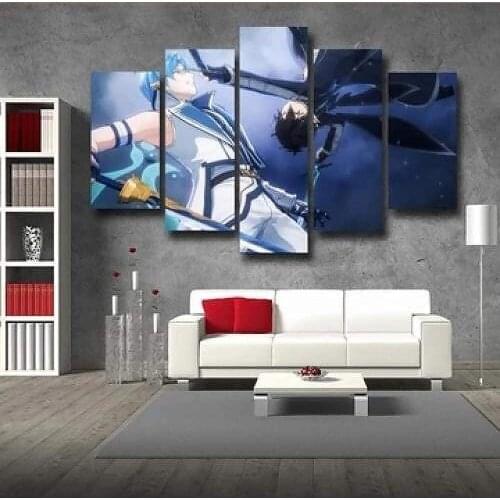 5 Piece Wall Art Canvas Prints Anime Manga Pictures Figure Posters Home Decorative Modern Living Room Decoration Paintings